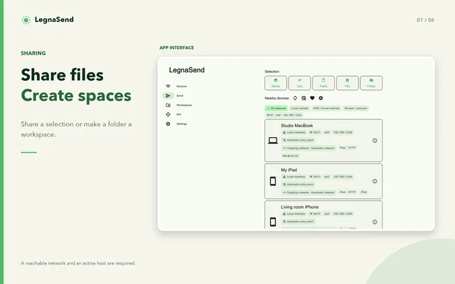LegnaSend · Share across your devices
