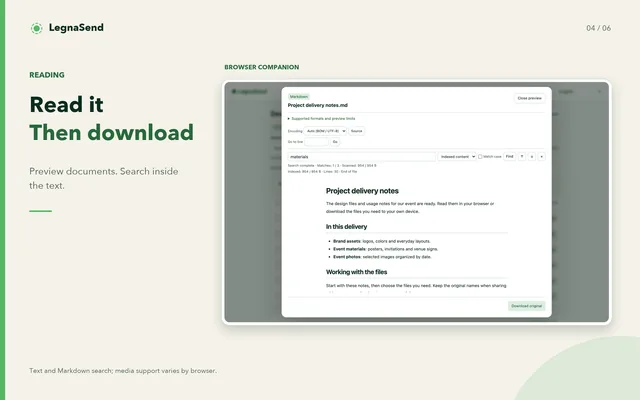 LegnaSend · Preview before you save