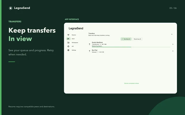 LegnaSend · Every transfer, in view