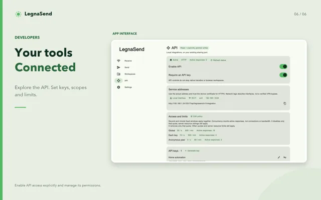 LegnaSend · Connect your workflows