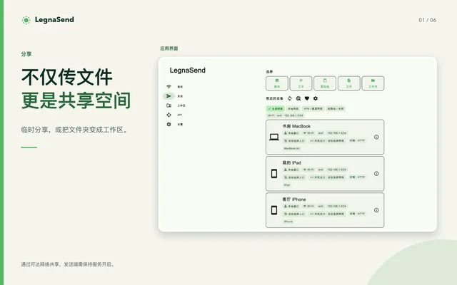 LegnaSend · 跨设备，自由分享